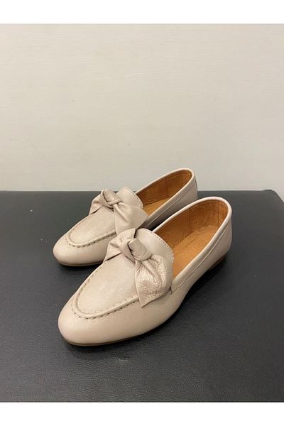 özay bodrum Women's Genuine Leather Bow Ballerinas