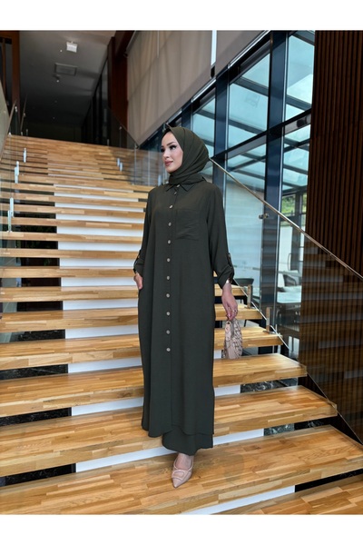 sevannaluxurydesign Düğme detay tunik & pantolon takım