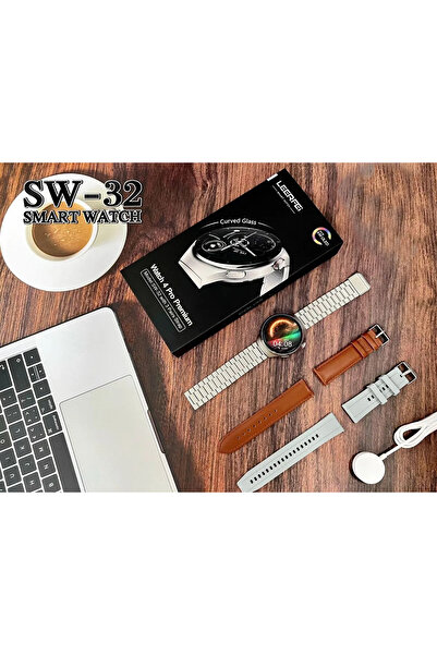 Serreha Watch 4 Pro Curved Amoled Ekran Android Ve Ios Uyumlu Gümüş Renk- 3 K...