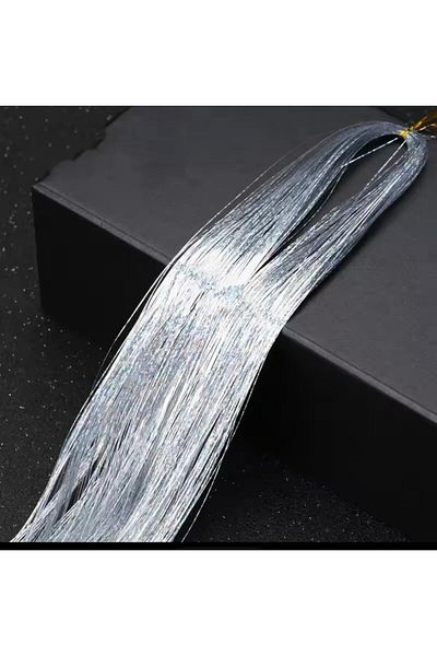 AresTokaAksesuar Tinsel Hair Silvery Luminous Color Hair Accessory