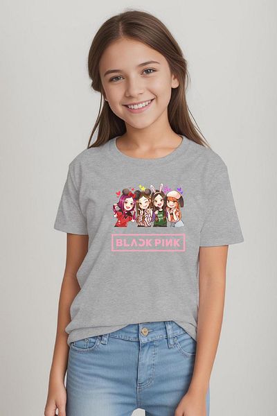 makiteks Cotton Combed Girls Printed Tshirt 5 6 7 8 9 10 11 12 13 14 Years Blackpink