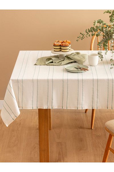 LC Waikiki Lcw Home Green Line Embroidered Tablecloth 150X200 cm from Colorful Store