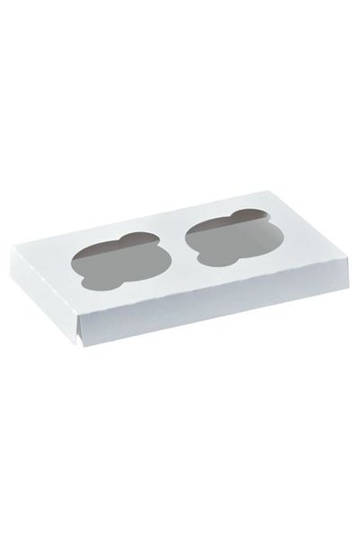 SKP Plastic 2-Hole Cupcake Box Bases, White (50 Count)