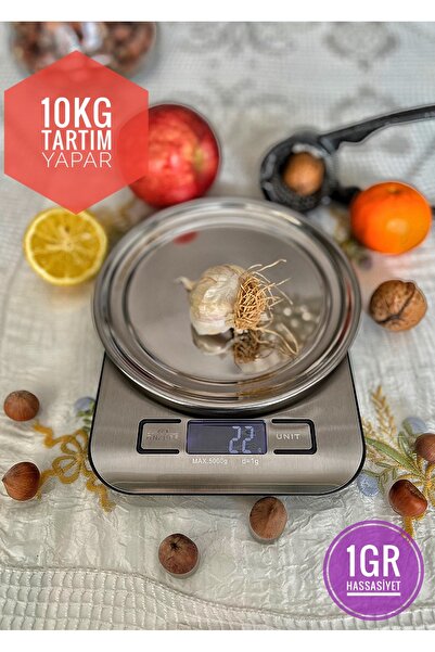Brader 10kg Elektronik Mutfak Terazisi 1gr Hassasiyet Çelik Kefeli Lcd Ekran ...
