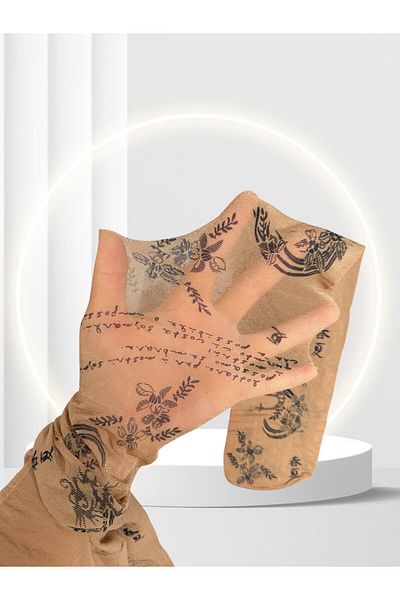 İntive Lingerie Чорапогащи Intive Tatoo с принт на татуировки от Далечния изток, етнически шарки, 20 Den