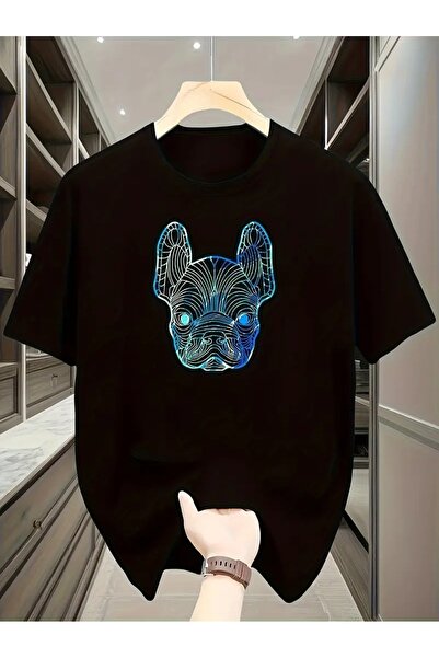 NoVibe Unisex Drawing Dog με τύπωμα με τύπωμα Κοντομάνικο μπλουζάκι από 100% ...