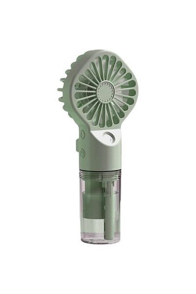 FOXMAG24 Portable Handheld Fan with Water Vapor Spray, 4 Speed Levels, Ideal for Travel, Green