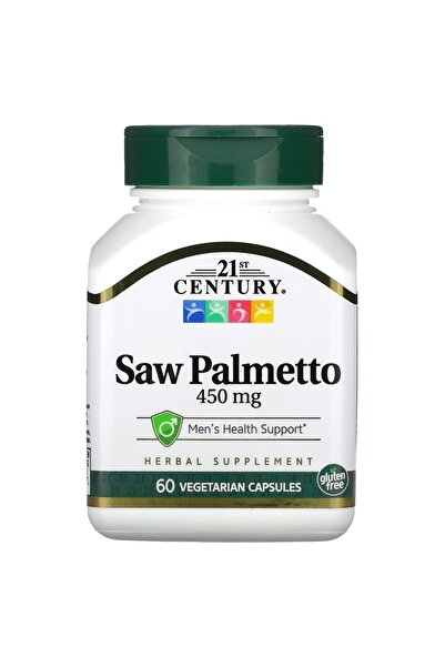 21st Century , Saw Palmetto+Zinc(Çinko), Hair Skin Health Support 450 mg, 60 Vegetarian Capsules