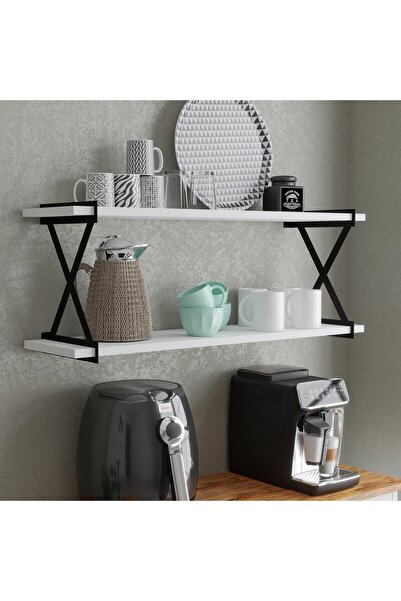 SESA MOBİLYA AKSESUARLARI Athena Modern 2 Raflı Kitaplık Dekoratif Çiçeklik Ç...