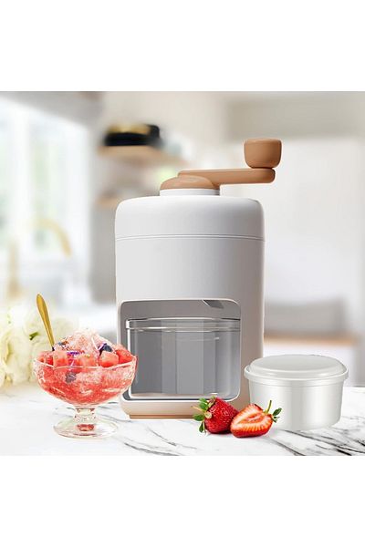 Generic Hand Made Shaved Ice Machine, Snow Cone Machine - Portable Ice Crusher with Free Ice Cube Tray