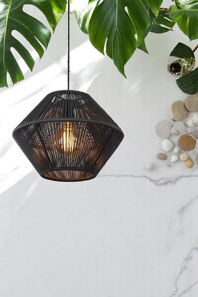 Haye Collection Decorative Lighting, Pendant Lamp Large Ufo Chandelier, Black