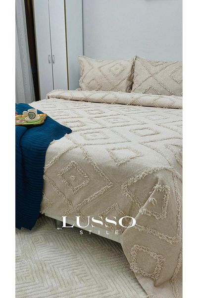 lusso stile Iskandinavian Pattern Double Cappuccino 250X260 and 2 Pillow Cases