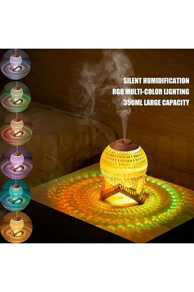 Generic Frixen 2-In-1 Mini Colorful Night Light Crystal Ball Humidifiers For Bedroom Portable Cool Mist Humi