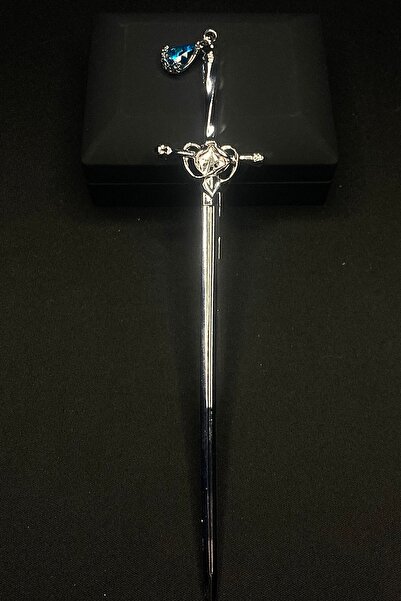 TChicora Mavi Yapay Elmas Süslemeli Kılıç Toka - Vintage ve Trend Kombin