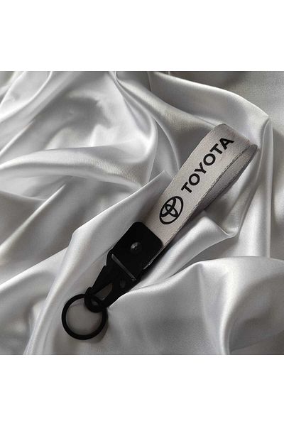CEBECİOTO Toyota White Cloth Key Ring Quality Auto Accessory, Length 15 cm
