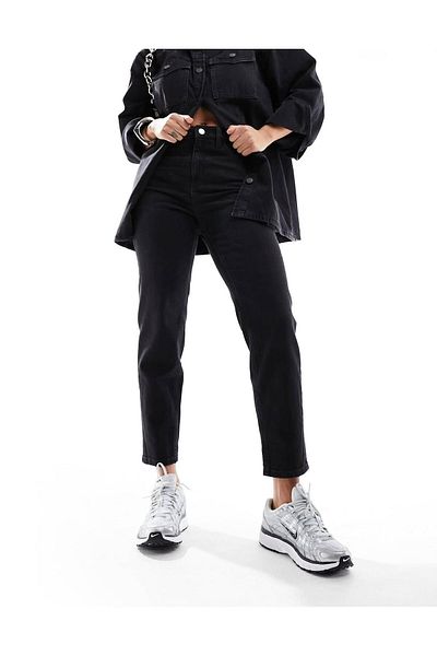 geenz manifacture Akordion Blugi Mom din Lycra cu talie înaltă Pantaloni skinny din denim