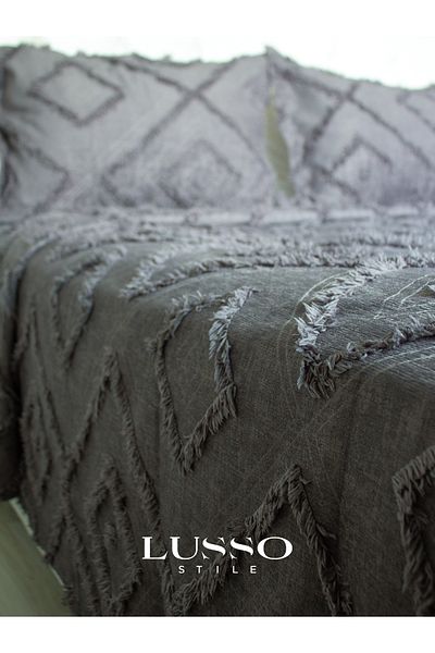 lusso stile Nordic Pattern Double Anthracite 250X260 and 2 Pillow Cases