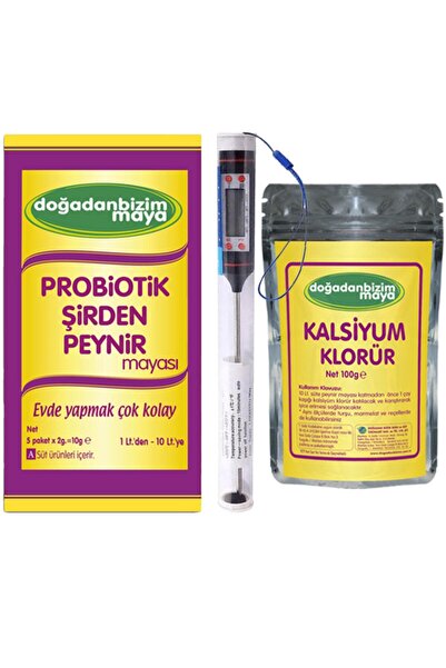 Doğadan Bizim Probiyotik Şirden Peynir Mayası 1 Paket 5 Saşe + Kalsiyum Klorü...
