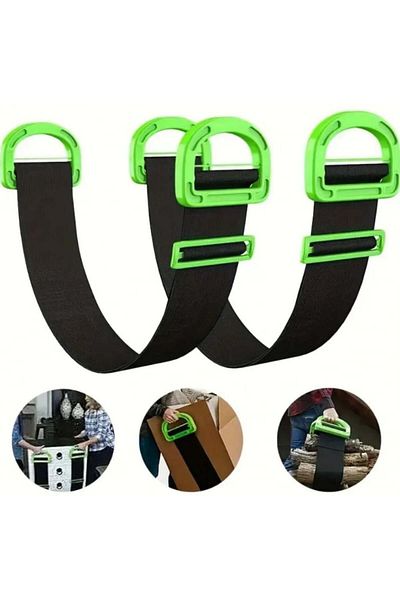 SyaMAG Set of 2 Adjustable Furniture Lifting and Moving Straps, Ergonomic Handles, Maximum Length 165 Cm