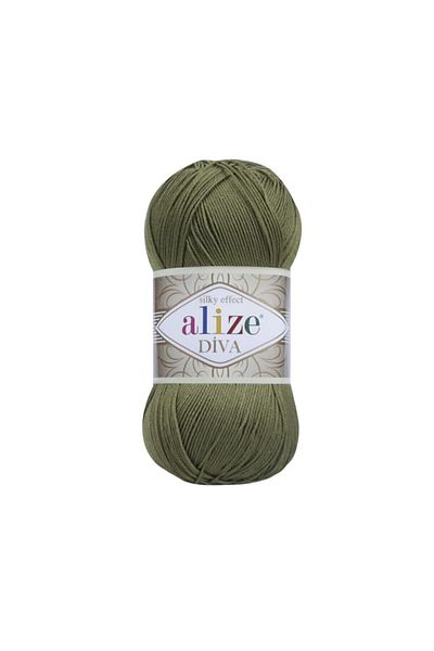 Alize Diva Mercerized Yarn Summer Bikini Bustier Blouse Knitting Yarn 273 Camouflage-moss