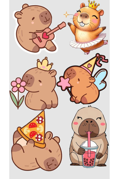 BK Design Capybara Sticker Capibara Etiket Kapibara Sticker Capibara Sticker ...