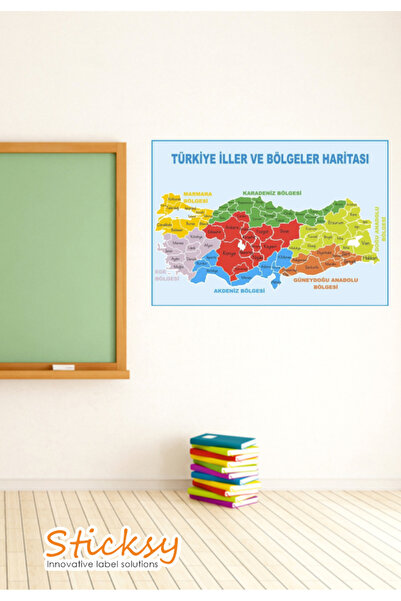 Sticksy خريطة مناطق ومناطق تركيا 70x100 رقائق ذاتية اللصق