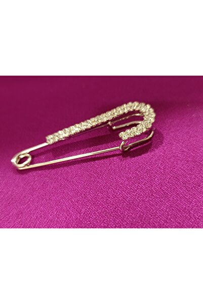 Zanora Gümüş Kaplama Kristal Taşlı Iskoç Iğnesi Broş