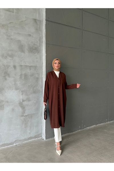 Aranlı tekstil Палто/туника с копчета, стандартен размер, голям размер