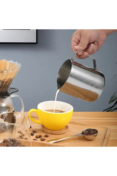 ALMUFARREJ Milk and Coffee Frothing Cup Stainless Steel 900 ml