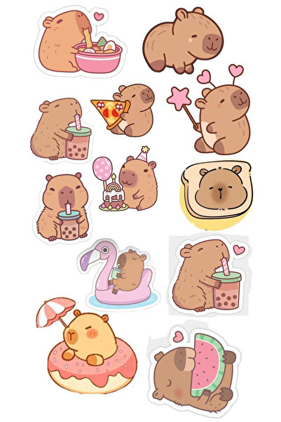 BK Design Capybara Sticker Capibara Etiket Kapibara Sticker Capibara Sticker ...