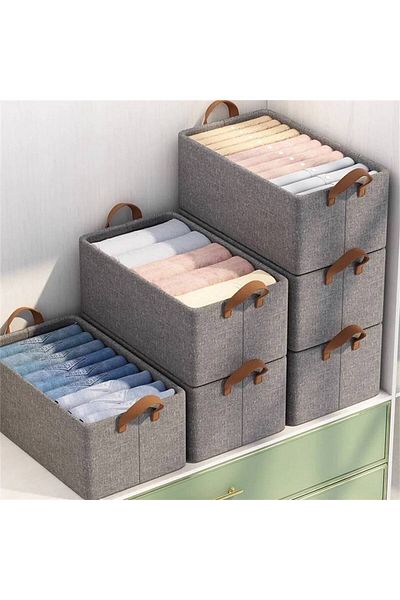 ALMUFARREJ Set of 6 Cloth Storage Boxes - Organize Your Closet Easily and Effectively