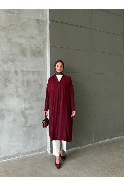Aranlı tekstil Düğmeli Standart Beden Oversize Kap/Giy-Çık Tunik