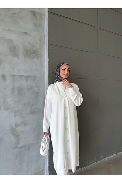 hacer ayaydın Cap & Abaya - White - Oversize