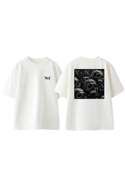 THEWERT Dizajn glava Leđa Štampano Pamuk Bela Oversize kroj T-shirt