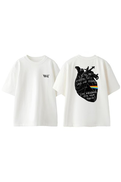 THEWERT Ruksak Pink Floyd sa dizajnom srca Štampano Pamuk beli Oversize kroj ...