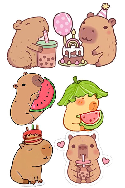 BK Design Capybara Sticker Capibara Etiket Kapibara Sticker Capibara Sticker ...