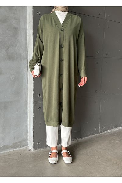 Aranlı tekstil Cap & Abaya - Khaki - Oversize