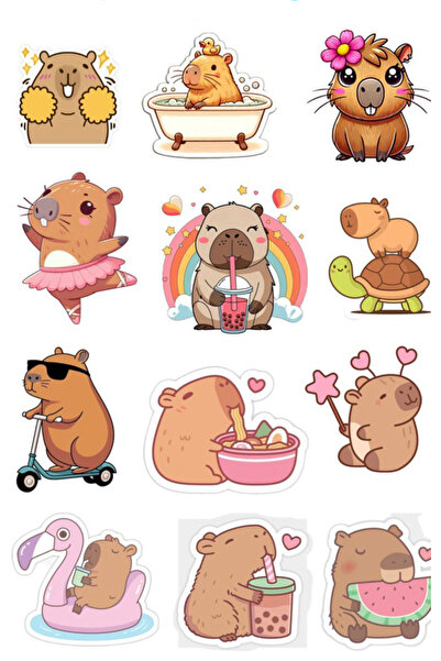 Buki'nin Atölyesi Autocolant Capybara Telefon Laptop Notebook Tabletă Caiet S...