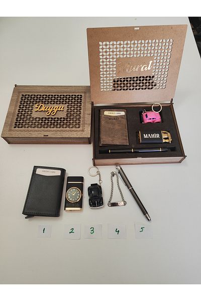 mrchediyesepeti Set Men's Charisma **Wallet**Lighter**Steel Tag**Vosvos Keychain**Pen**