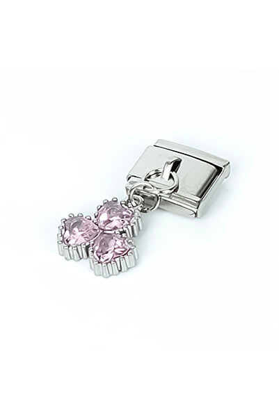 yfhobi Çelik İtalyan Bileklik Charmı, 1 Adet Çiçek Model Çelik Charm, 1.Kalit...