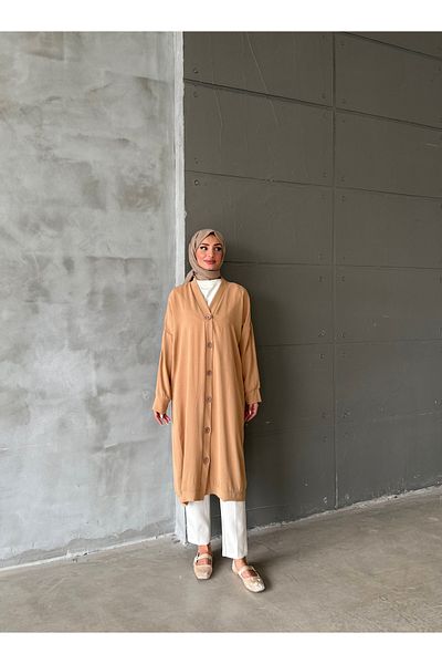 hacer ayaydın Cap & Abaya - Beige - Oversize