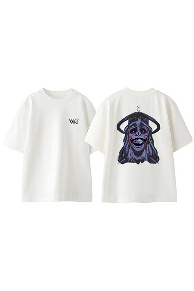 THEWERT Solo Leveling Sleeve Design Back Printed Cotton White Oversize T-Shirt