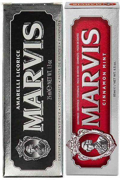 Marvis Set Of mix Marvis Cinnamon Mint Tp 25ml And Marvis amarelli licorice mint 25ml