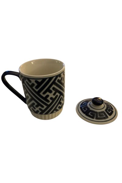 Madame Coco Rêve Porcelain Mug - Blue Tile Pattern - 220 ml