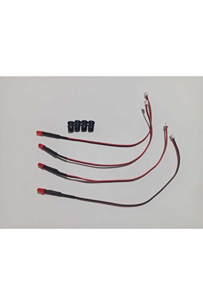 Class Araç kapı kolu için 4 adet 5mm KIRMIZI Renk Led. 4 adet montaj yuvası ile birlikte