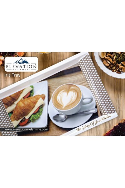 ELEVATION Iris Printed Serving Tray with Handles