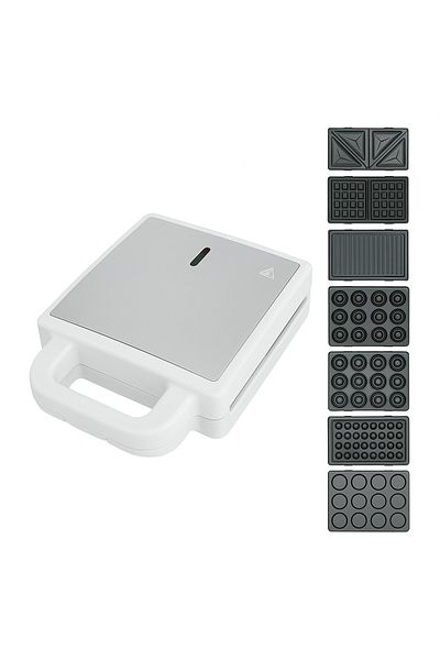 MEBASHI 7 in 1 Sandwich & Snack Maker – Grill, Waffle, Donut, Samosa, Pancake | Non-Stick, Dishwasher Safe
