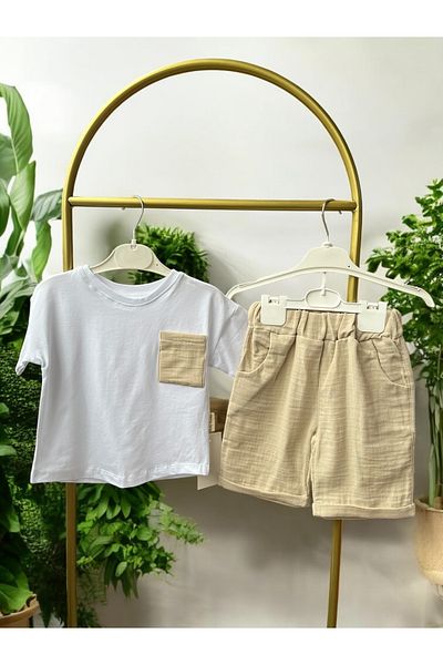 Baby Golden 100% Cotton T-Shirt & Shorts Muslin Boy's Suit |   Holiday – 2 Pieces
