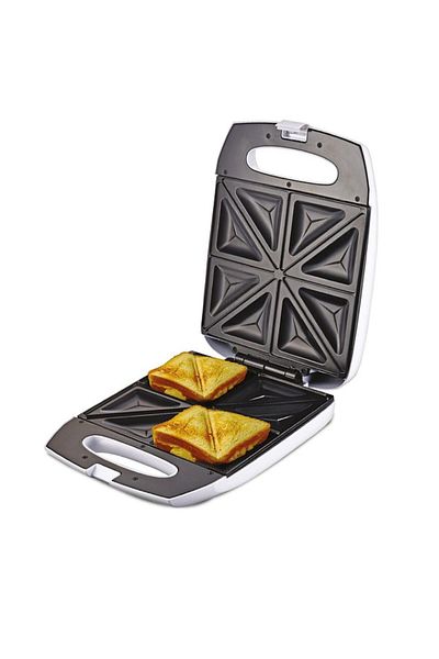 Sanford 4 Slice Sandwich Maker 1400W – Non-Stick Grill with Temp Control, LED Light, Panini & Waffle Press