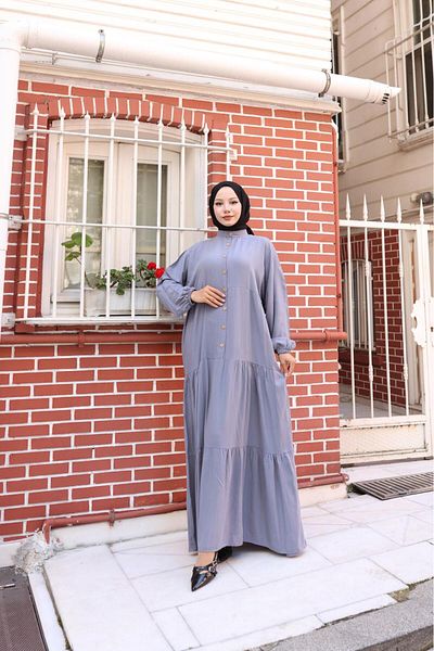new ats Modest Dress - Gray - Basic